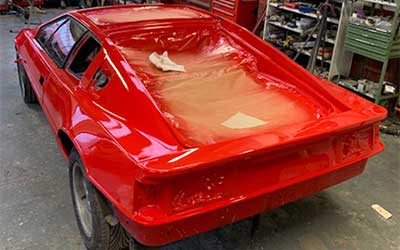 Lotus Esprit in for a full repaint.