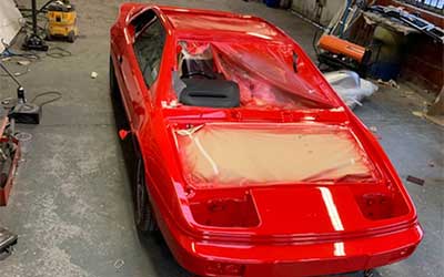 Lotus Esprit in for a full repaint.