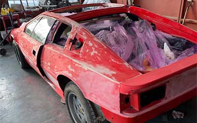 Lotus Esprit in for a full repaint.