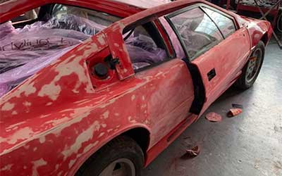 Lotus Esprit in for a full repaint.