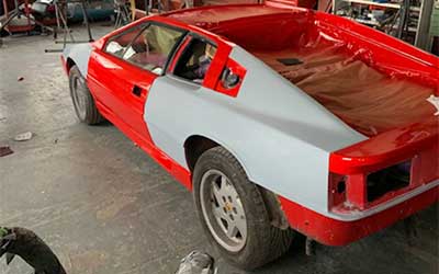 Lotus Esprit in for a full repaint.