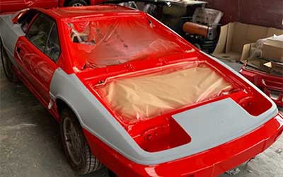 Lotus Esprit in for a full repaint.