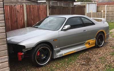 Nissan GTS-T in for refitting of body kit and full colour change repaint.